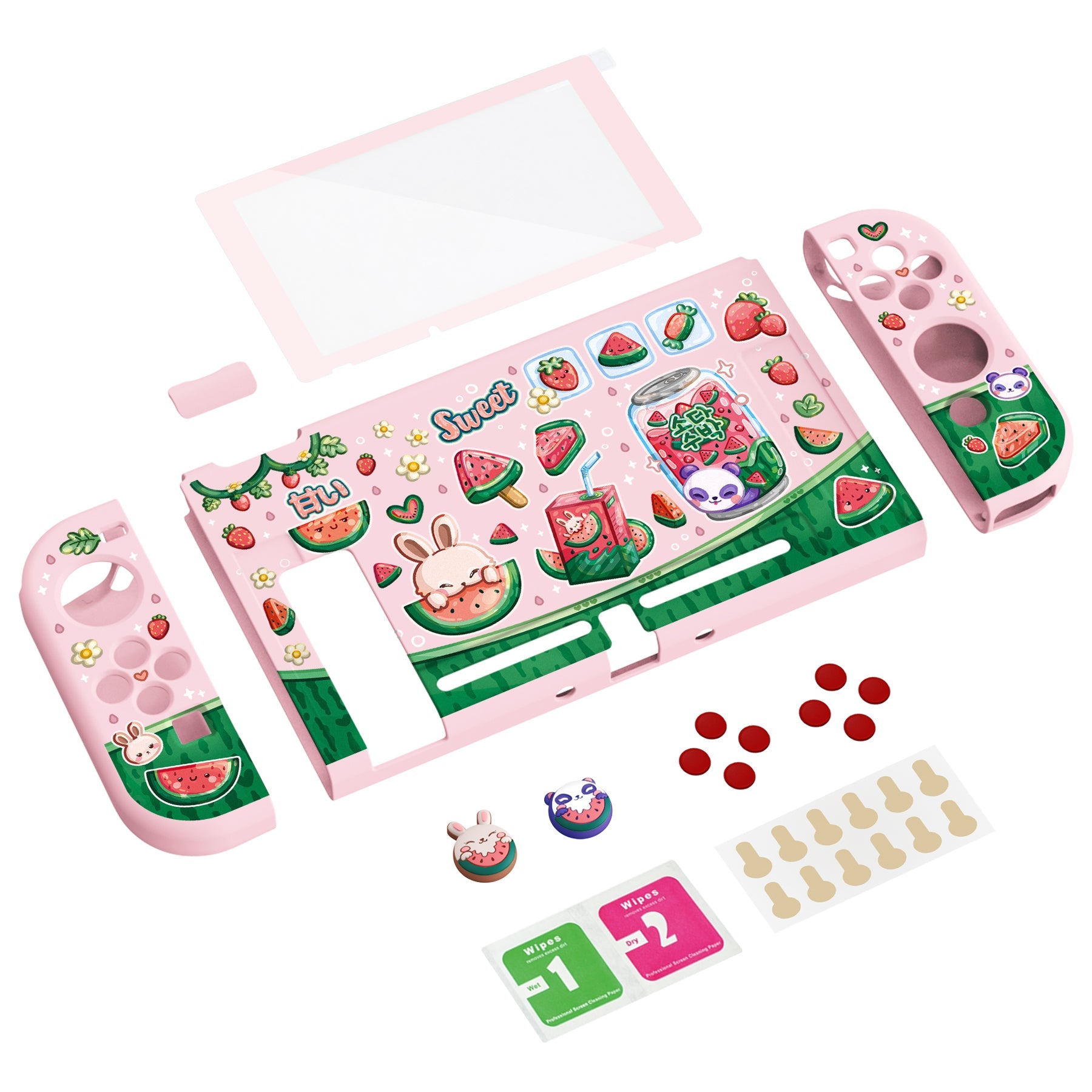 PlayVital ZealProtect Watermelon Sweet Treats Soft Protective Case for Nintendo Switch - RNSYV6043 playvital