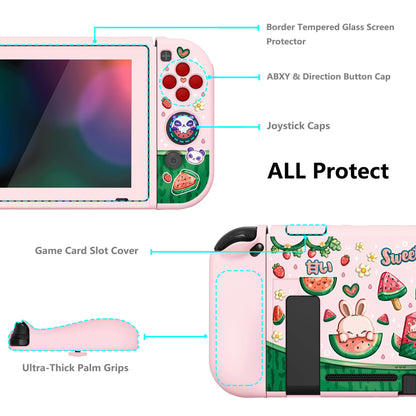 PlayVital ZealProtect Watermelon Sweet Treats Soft Protective Case for Nintendo Switch - RNSYV6043 playvital