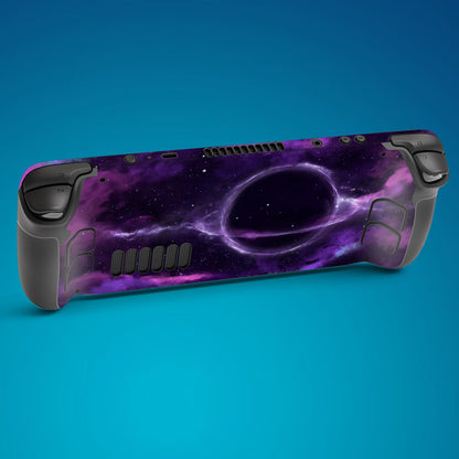 PlayVital Full Set Protective Skin Decal for Steam Deck, Custom Stickers Vinyl Cover for Steam Deck Handheld Gaming PC - Purple Deep Space - SDTM020 playvital