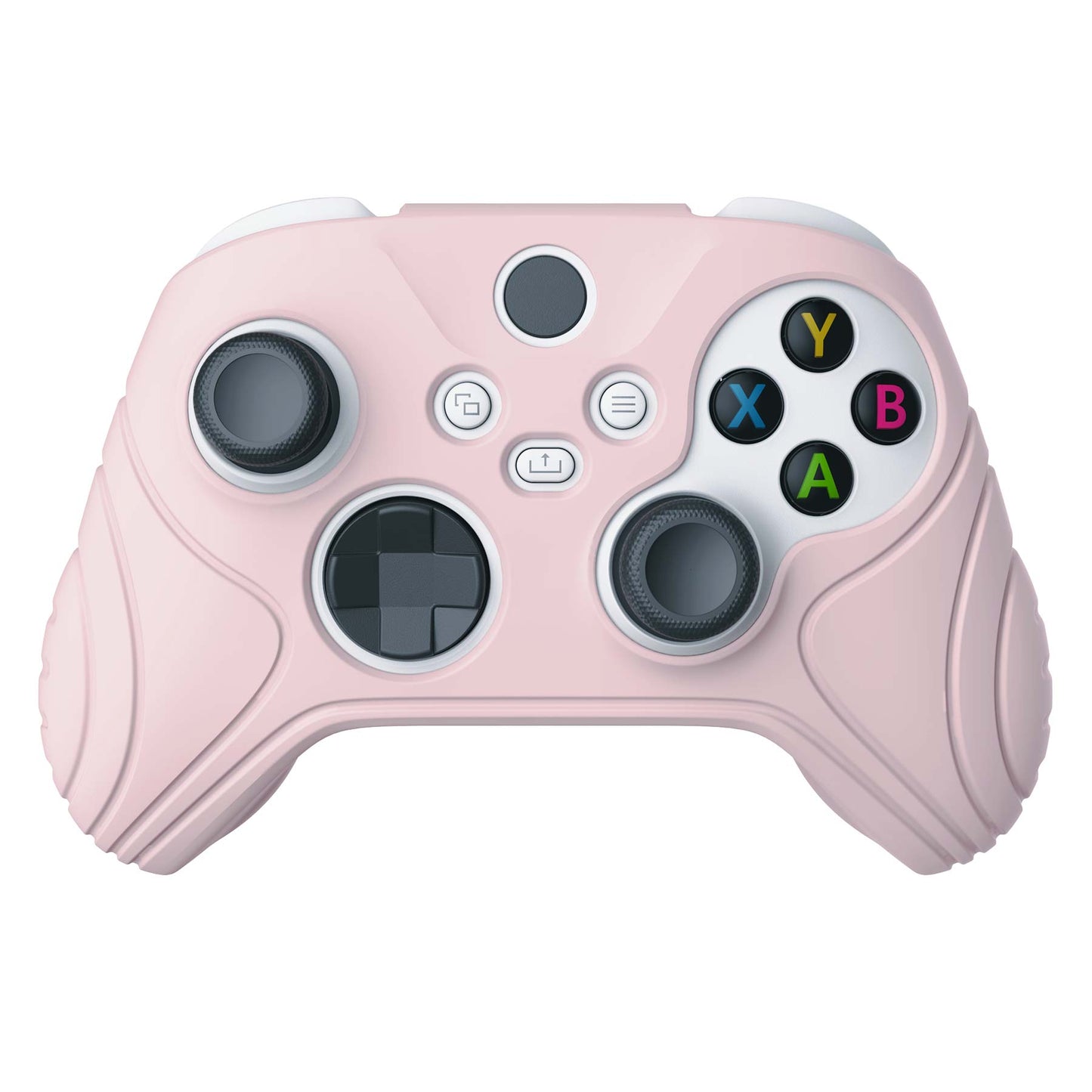 PlayVital Samurai Edition Pink Anti-slip Controller Grip Silicone Skin, Ergonomic Soft Rubber Protective Case Cover for Xbox Series S/X Controller with White Thumb Stick Caps - WAX3005 PlayVital