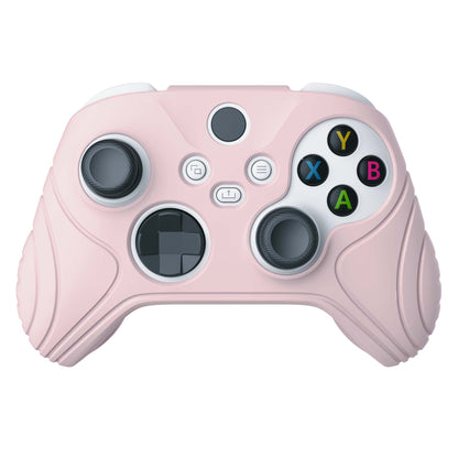 PlayVital Samurai Edition Pink Anti-slip Controller Grip Silicone Skin, Ergonomic Soft Rubber Protective Case Cover for Xbox Series S/X Controller with White Thumb Stick Caps - WAX3005 PlayVital