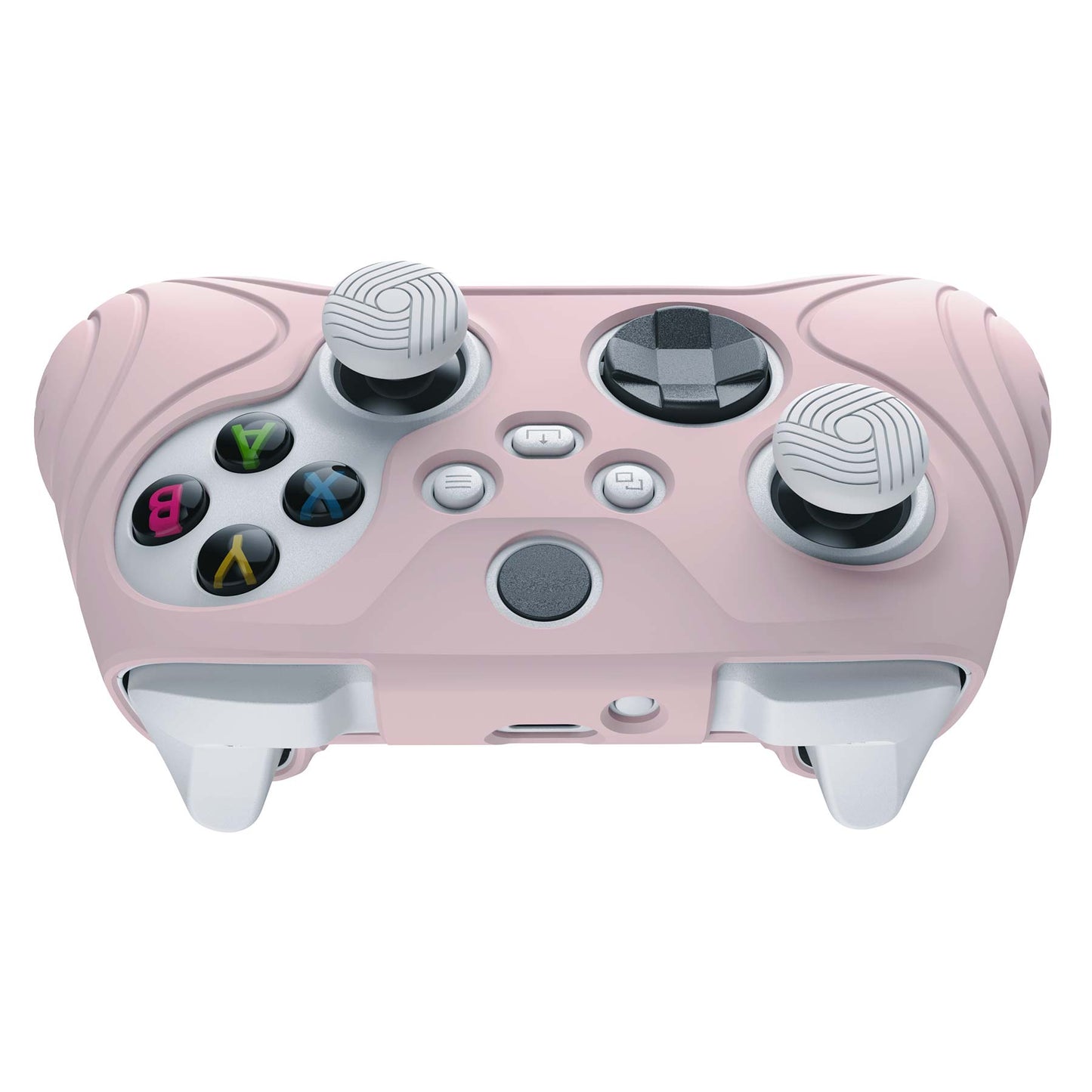 PlayVital Samurai Edition Pink Anti-slip Controller Grip Silicone Skin, Ergonomic Soft Rubber Protective Case Cover for Xbox Series S/X Controller with White Thumb Stick Caps - WAX3005 PlayVital