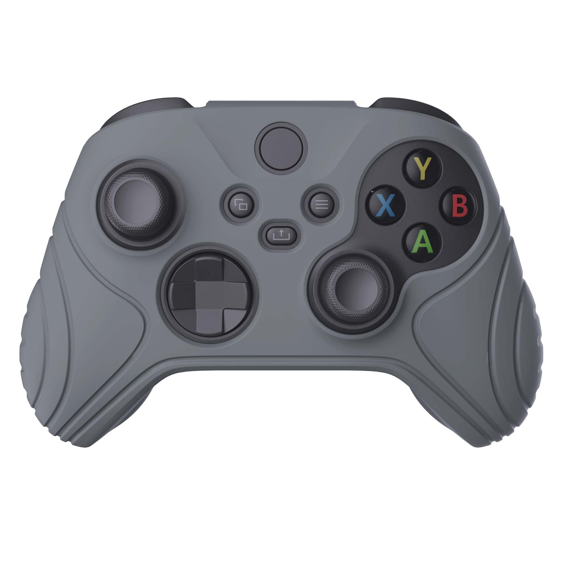 PlayVital Samurai Edition Gray Anti-slip Controller Grip Silicone Skin, Ergonomic Soft Rubber Protective Case Cover for Xbox Series S/X Controller with Black Thumb Stick Caps - WAX3006 PlayVital