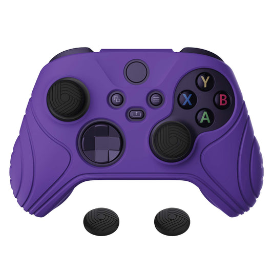 PlayVital Samurai Edition Purple Anti-slip Controller Grip Silicone Skin, Ergonomic Soft Rubber Protective Case Cover for Xbox Series S/X Controller with Black Thumb Stick Caps - WAX3007 PlayVital