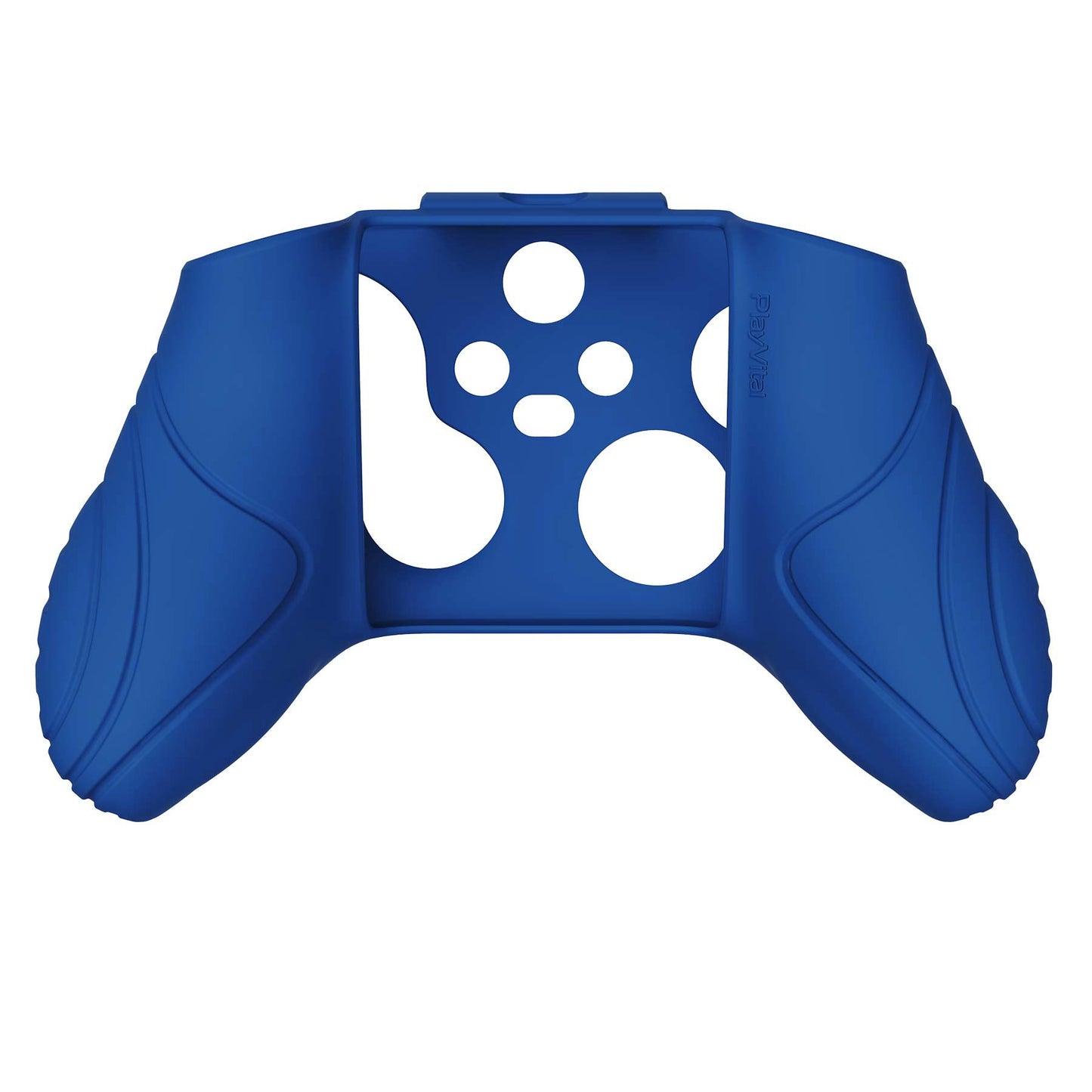 PlayVital Samurai Edition Blue Anti-slip Controller Grip Silicone Skin, Ergonomic Soft Rubber Protective Case Cover for Xbox Series S/X Controller with Black Thumb Stick Caps - WAX3008 PlayVital