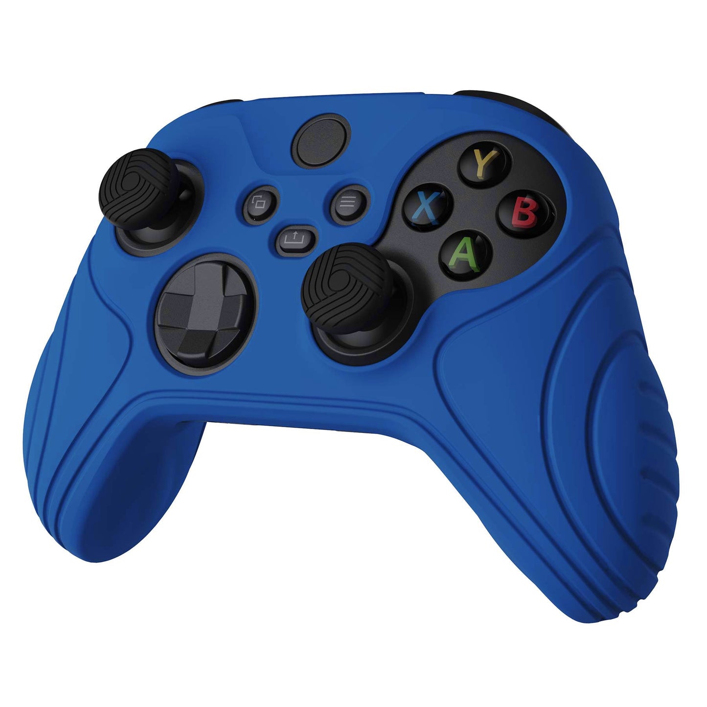 PlayVital Samurai Edition Blue Anti-slip Controller Grip Silicone Skin, Ergonomic Soft Rubber Protective Case Cover for Xbox Series S/X Controller with Black Thumb Stick Caps - WAX3008 PlayVital