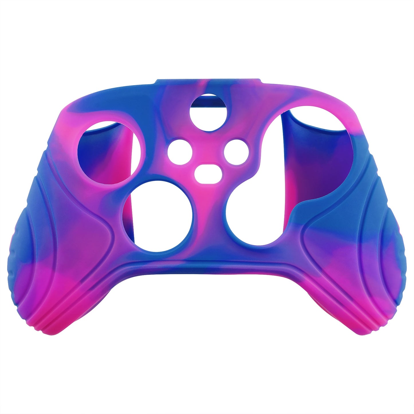 PlayVital Samurai Edition Pink & Purple & Blue Anti-slip Controller Grip Silicone Skin, Ergonomic Soft Rubber Protective Case Cover for Xbox Series S/X Controller with Black Thumb Stick Caps - WAX3015 PlayVital