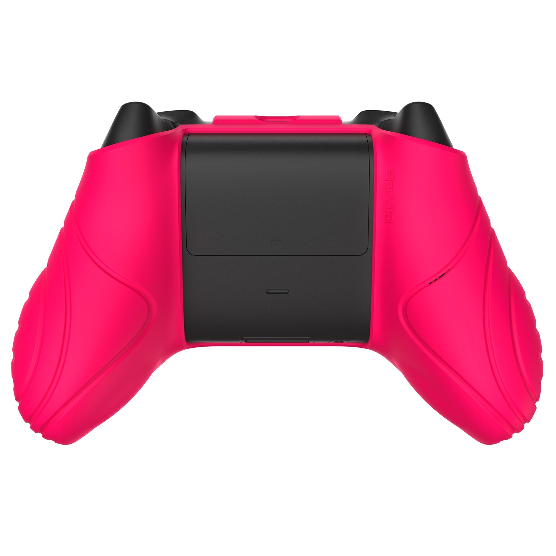 PlayVital Samurai Edition Bright Pink Anti-slip Controller Grip Silicone Skin, Ergonomic Soft Rubber Protective Case Cover for Xbox Series S/X Controller with Black Thumb Stick Caps - WAX3019 PlayVital