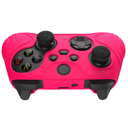 PlayVital Samurai Edition Bright Pink Anti-slip Controller Grip Silicone Skin, Ergonomic Soft Rubber Protective Case Cover for Xbox Series S/X Controller with Black Thumb Stick Caps - WAX3019 PlayVital