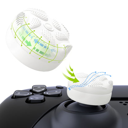 PlayVital Thumbs Cushion Caps Thumb Grips for ps5/4, Thumbstick Grip Cover for Xbox Series X/S, Thumb Grip Caps for Xbox One, Elite Series 2, for Switch Pro Controller - Raindrop Texture Design White - PJM3034 PlayVital