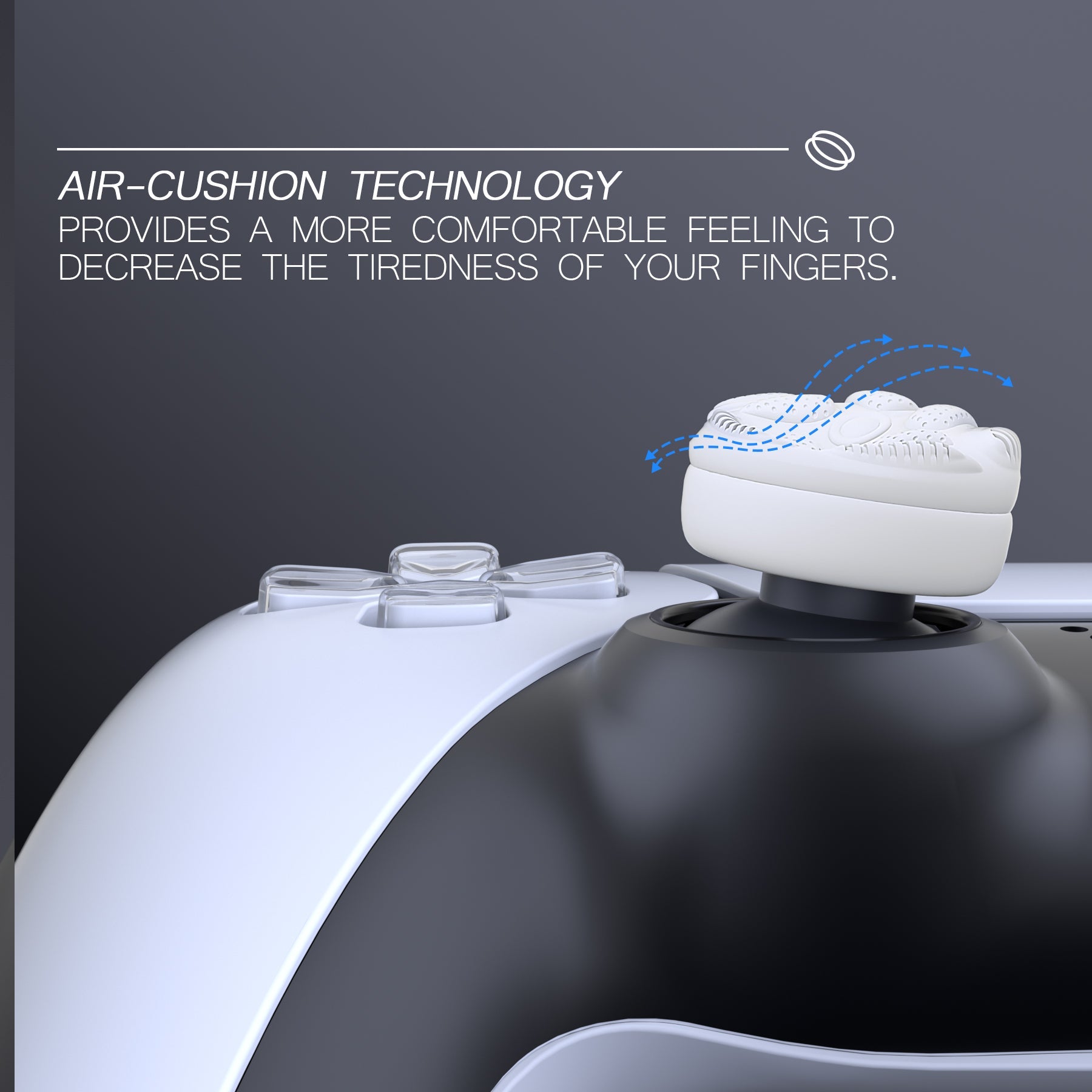 PlayVital Thumbs Cushion Caps Thumb Grips for ps5/4, Thumbstick Grip Cover for Xbox Series X/S, Thumb Grip Caps for Xbox One, Elite Series 2, for Switch Pro Controller - Raindrop Texture Design White - PJM3034 PlayVital