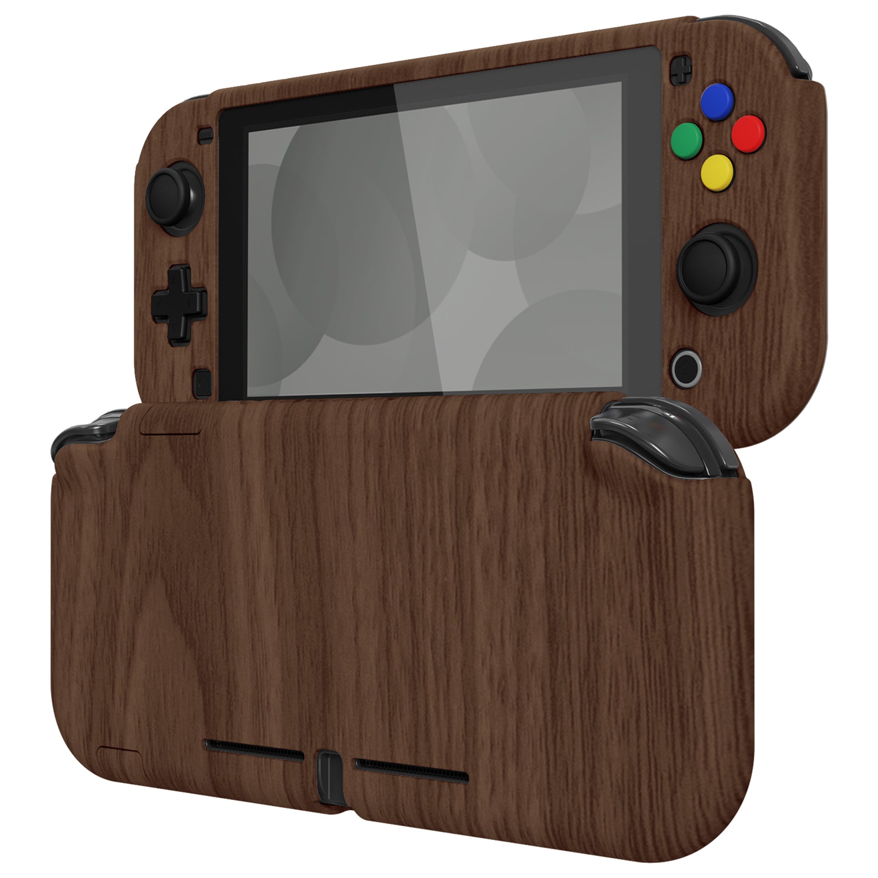 PlayVital Wooden Grain Protective Grip Case for Nintendo Switch Lite, Hard Cover Protector for Nintendo Switch Lite - Screen Protector & Thumb Grips & Buttons Stickers Included - YYNLS002 PlayVital