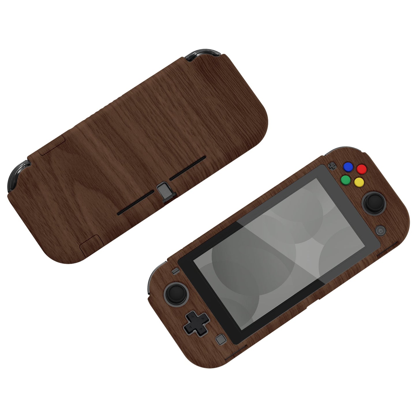 PlayVital Wooden Grain Protective Grip Case for Nintendo Switch Lite, Hard Cover Protector for Nintendo Switch Lite - Screen Protector & Thumb Grips & Buttons Stickers Included - YYNLS002 PlayVital