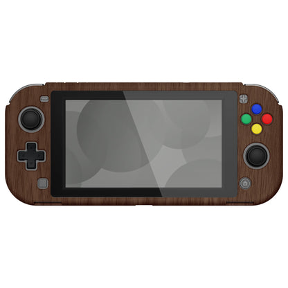 PlayVital Wooden Grain Protective Grip Case for Nintendo Switch Lite, Hard Cover Protector for Nintendo Switch Lite - Screen Protector & Thumb Grips & Buttons Stickers Included - YYNLS002 PlayVital