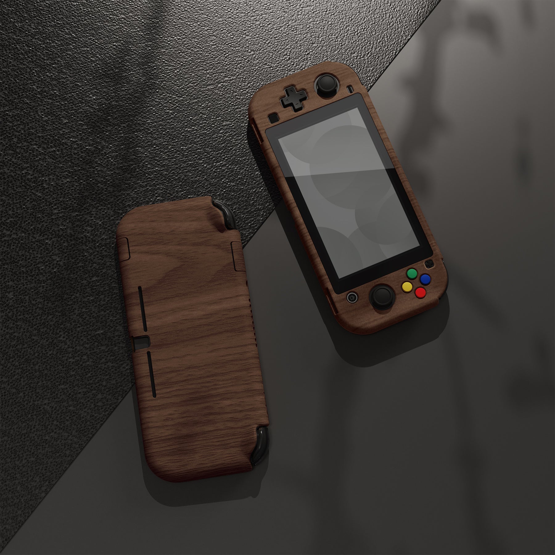 PlayVital Wooden Grain Protective Grip Case for Nintendo Switch Lite, Hard Cover Protector for Nintendo Switch Lite - Screen Protector & Thumb Grips & Buttons Stickers Included - YYNLS002 PlayVital