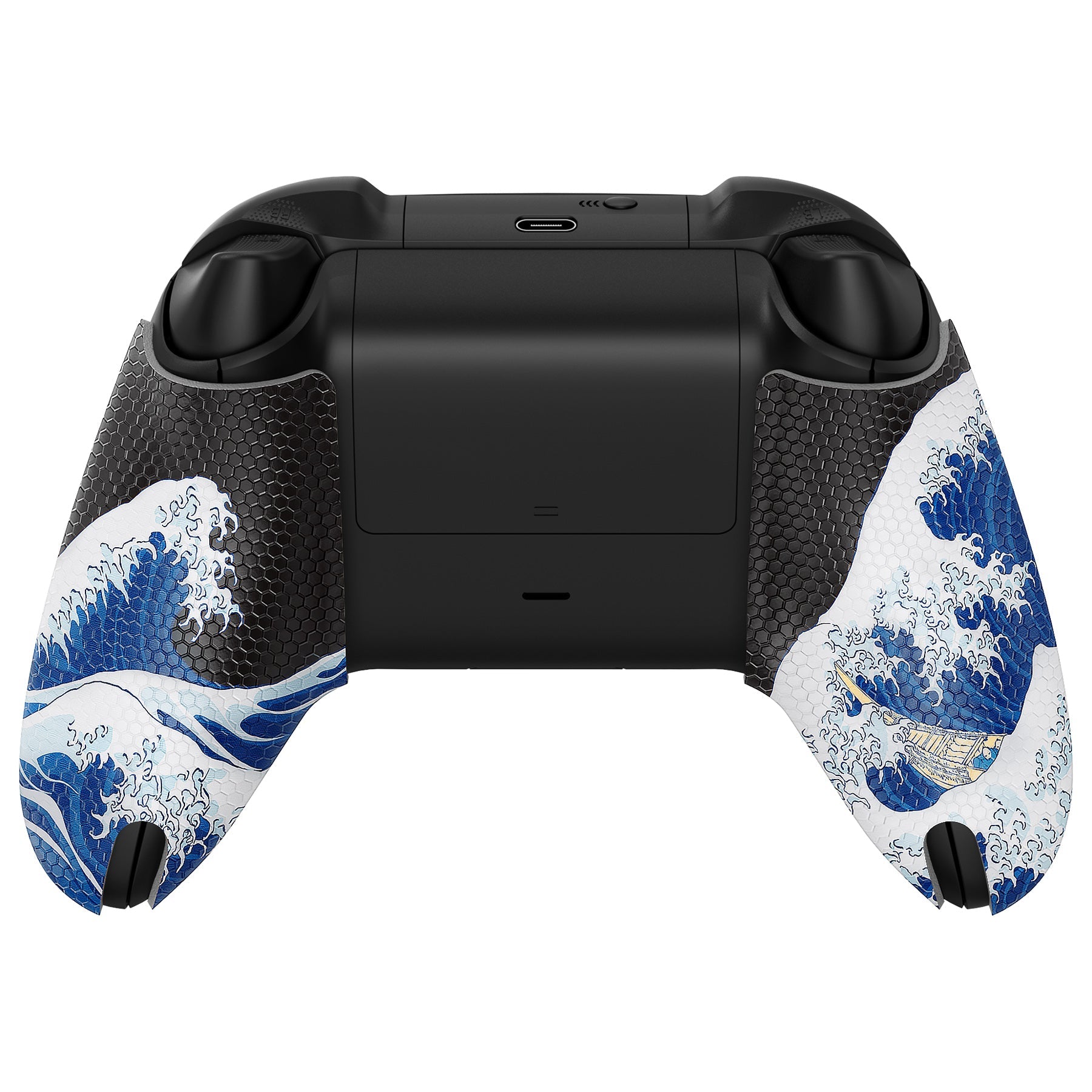 PlayVital The Great Wave Off Kanagawa Anti-Skid Sweat-Absorbent Controller Grip for Xbox Series X/S Controller, Professional Textured Soft Rubber Pads Handle Grips for Xbox Series X/S Controller - X3PJ034 PlayVital