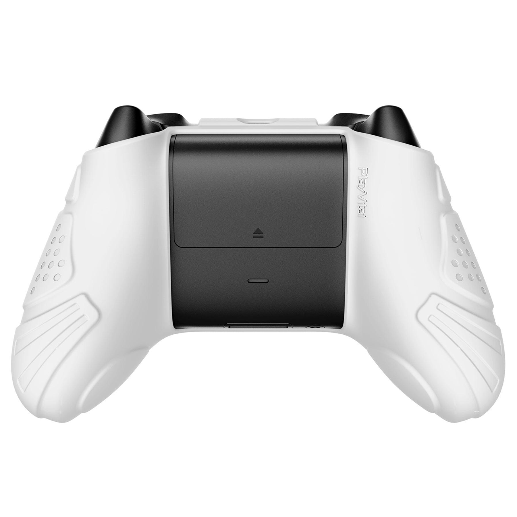 PlayVital Guardian Edition White Ergonomic Soft Anti-slip Controller Silicone Case Cover, Rubber Protector Skins with White Joystick Caps for Xbox Series S and Xbox Series X Controller - HCX3002 PlayVital