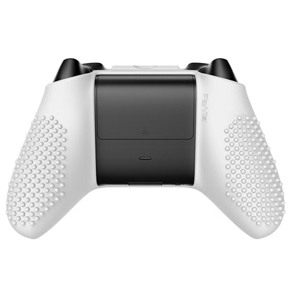 PlayVital White 3D Studded Edition Anti-slip Silicone Cover Skin for Xbox Series X Controller, Soft Rubber Case Protector for Xbox Series S Controller with 6 White Thumb Grip Caps - SDX3002 PlayVital