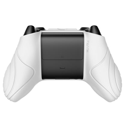 PlayVital Samurai Edition White Anti-slip Controller Grip Silicone Skin, Ergonomic Soft Rubber Protective Case Cover for Xbox Series S/X Controller Model 1914 with White Thumb Stick Caps - WAX3002 PlayVital