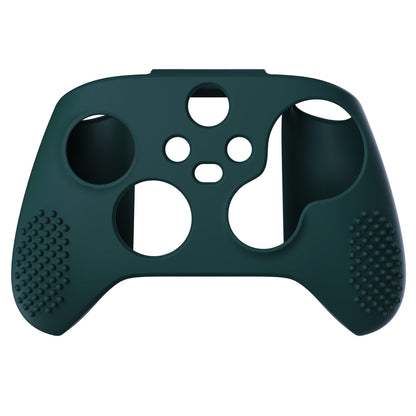 PlayVital Racing Green 3D Studded Edition Anti-slip Silicone Cover Skin for Xbox Series X Controller, Soft Rubber Case Protector for Xbox Series S Controller with 6 Black Thumb Grip Caps - SDX3004 PlayVital