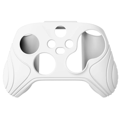 PlayVital Samurai Edition White Anti-slip Controller Grip Silicone Skin, Ergonomic Soft Rubber Protective Case Cover for Xbox Series S/X Controller Model 1914 with White Thumb Stick Caps - WAX3002 PlayVital