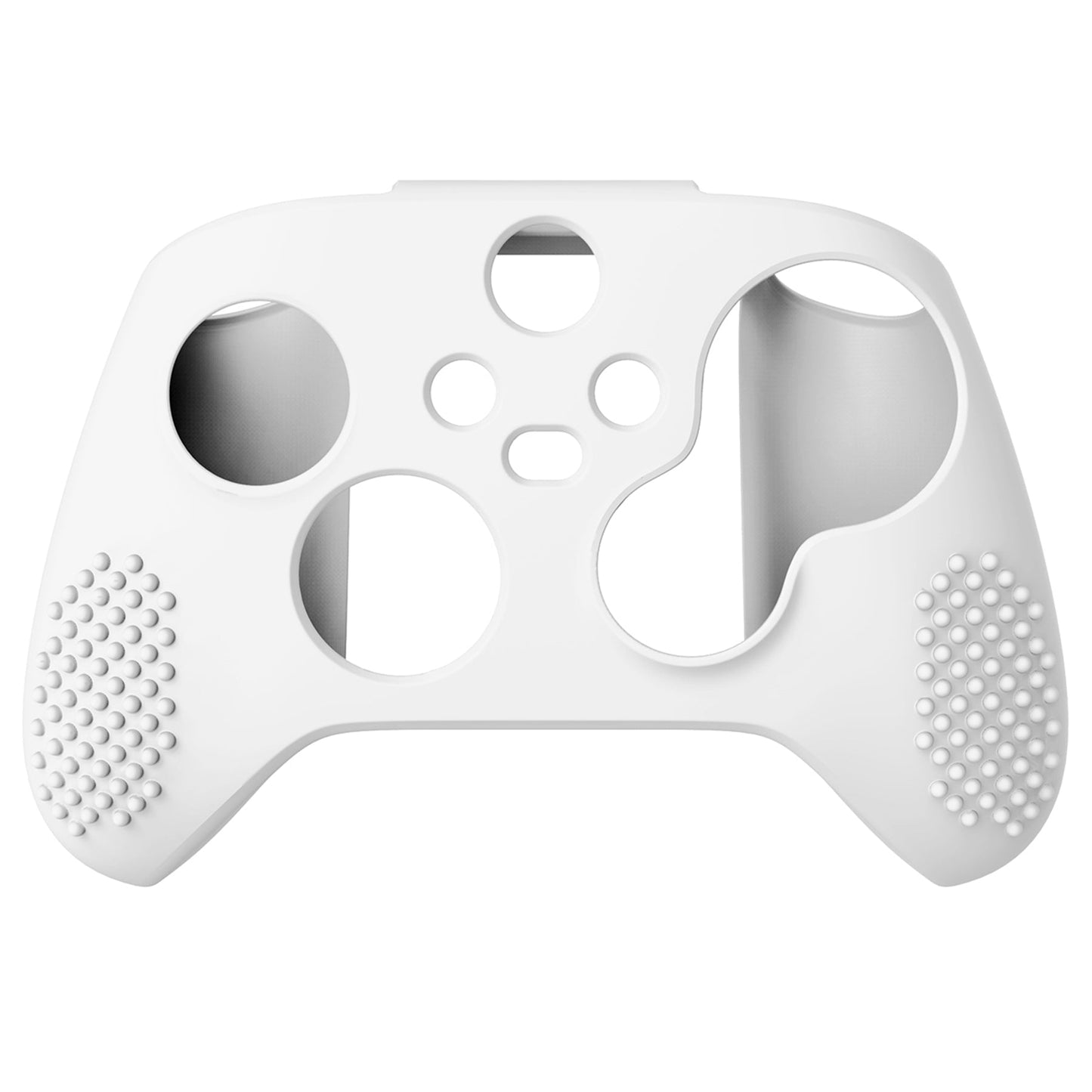 PlayVital White 3D Studded Edition Anti-slip Silicone Cover Skin for Xbox Series X Controller, Soft Rubber Case Protector for Xbox Series S Controller with 6 White Thumb Grip Caps - SDX3002 PlayVital