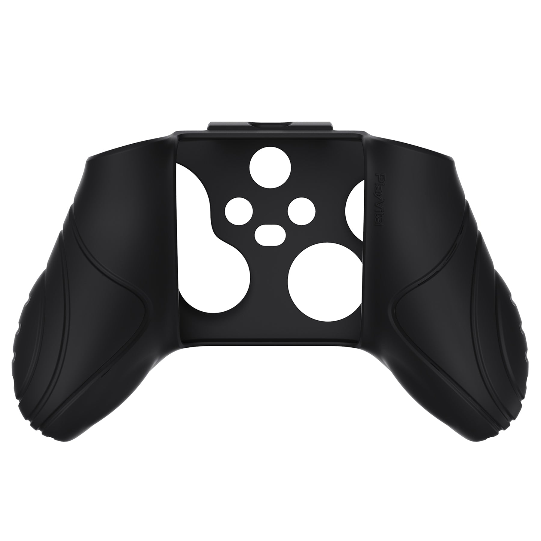 PlayVital Samurai Edition Black Anti-slip Controller Grip Silicone Skin, Ergonomic Soft Rubber Protective Case Cover for Xbox Series S/X Controller with Black Thumb Stick Caps - WAX3001 PlayVital