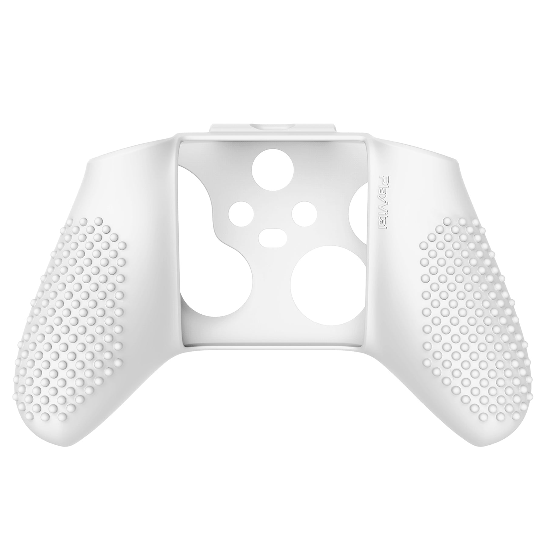 PlayVital White 3D Studded Edition Anti-slip Silicone Cover Skin for Xbox Series X Controller, Soft Rubber Case Protector for Xbox Series S Controller with 6 White Thumb Grip Caps - SDX3002 PlayVital