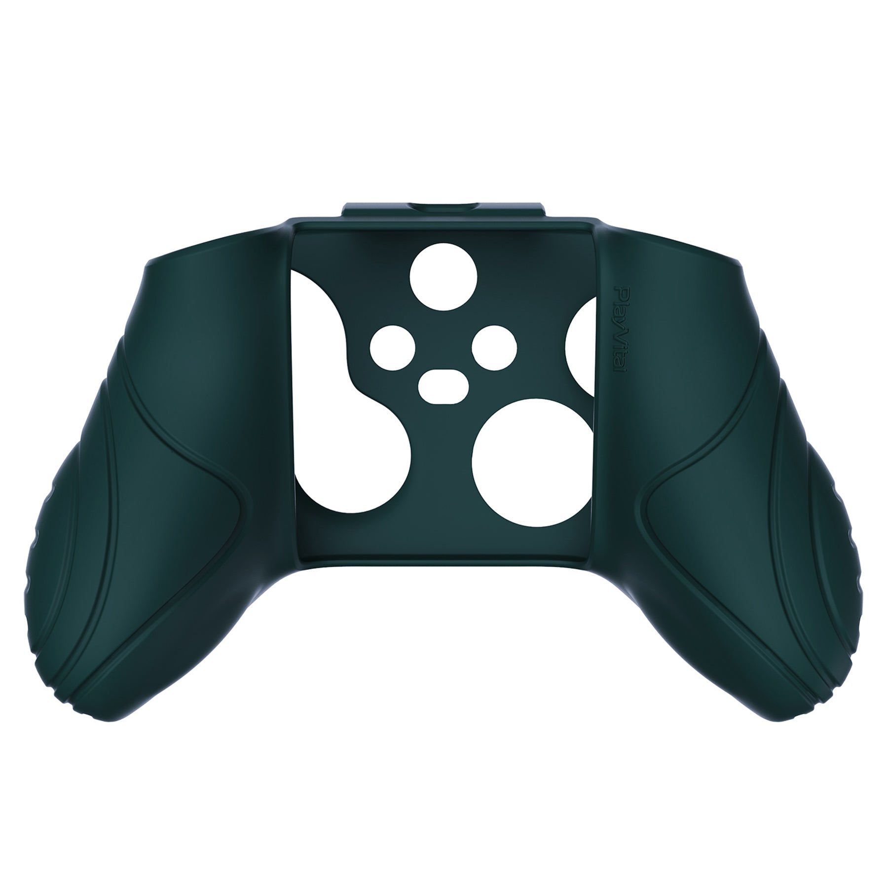 PlayVital Samurai Edition Racing Green Anti-slip Controller Grip Silicone Skin, Ergonomic Soft Rubber Protective Case Cover for Xbox Series S/X Controller with Black Thumb Stick Caps - WAX3004 PlayVital