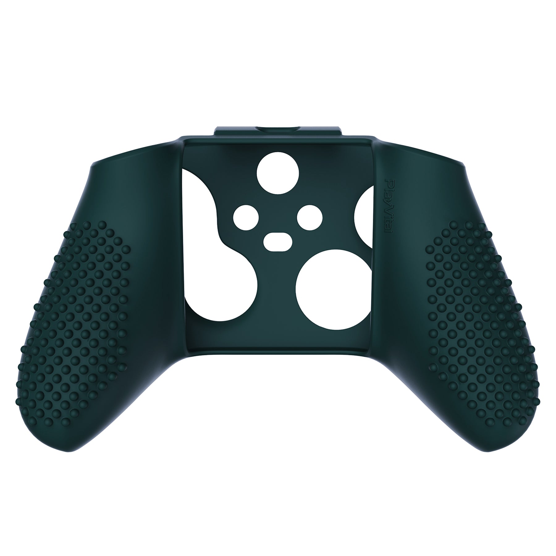 PlayVital Racing Green 3D Studded Edition Anti-slip Silicone Cover Skin for Xbox Series X Controller, Soft Rubber Case Protector for Xbox Series S Controller with 6 Black Thumb Grip Caps - SDX3004 PlayVital