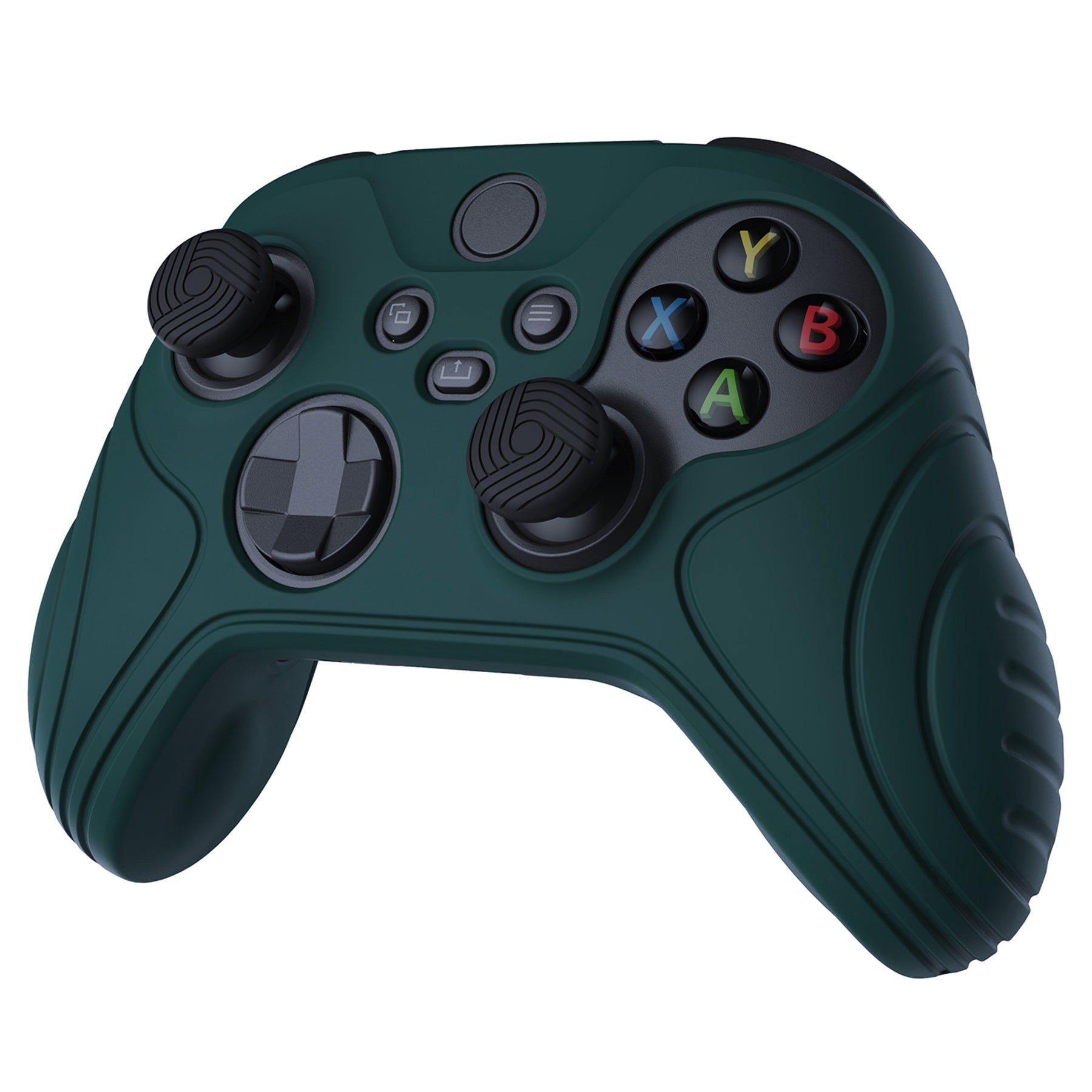 PlayVital Samurai Edition Racing Green Anti-slip Controller Grip Silicone Skin, Ergonomic Soft Rubber Protective Case Cover for Xbox Series S/X Controller with Black Thumb Stick Caps - WAX3004 PlayVital