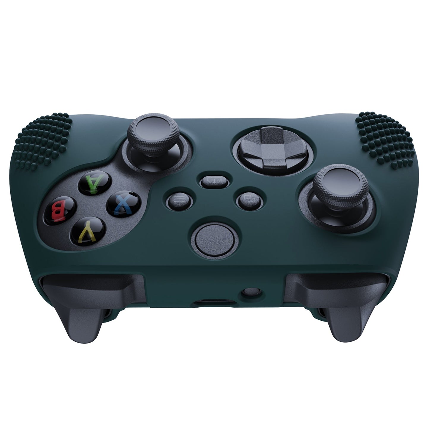 PlayVital Racing Green 3D Studded Edition Anti-slip Silicone Cover Skin for Xbox Series X Controller, Soft Rubber Case Protector for Xbox Series S Controller with 6 Black Thumb Grip Caps - SDX3004 PlayVital