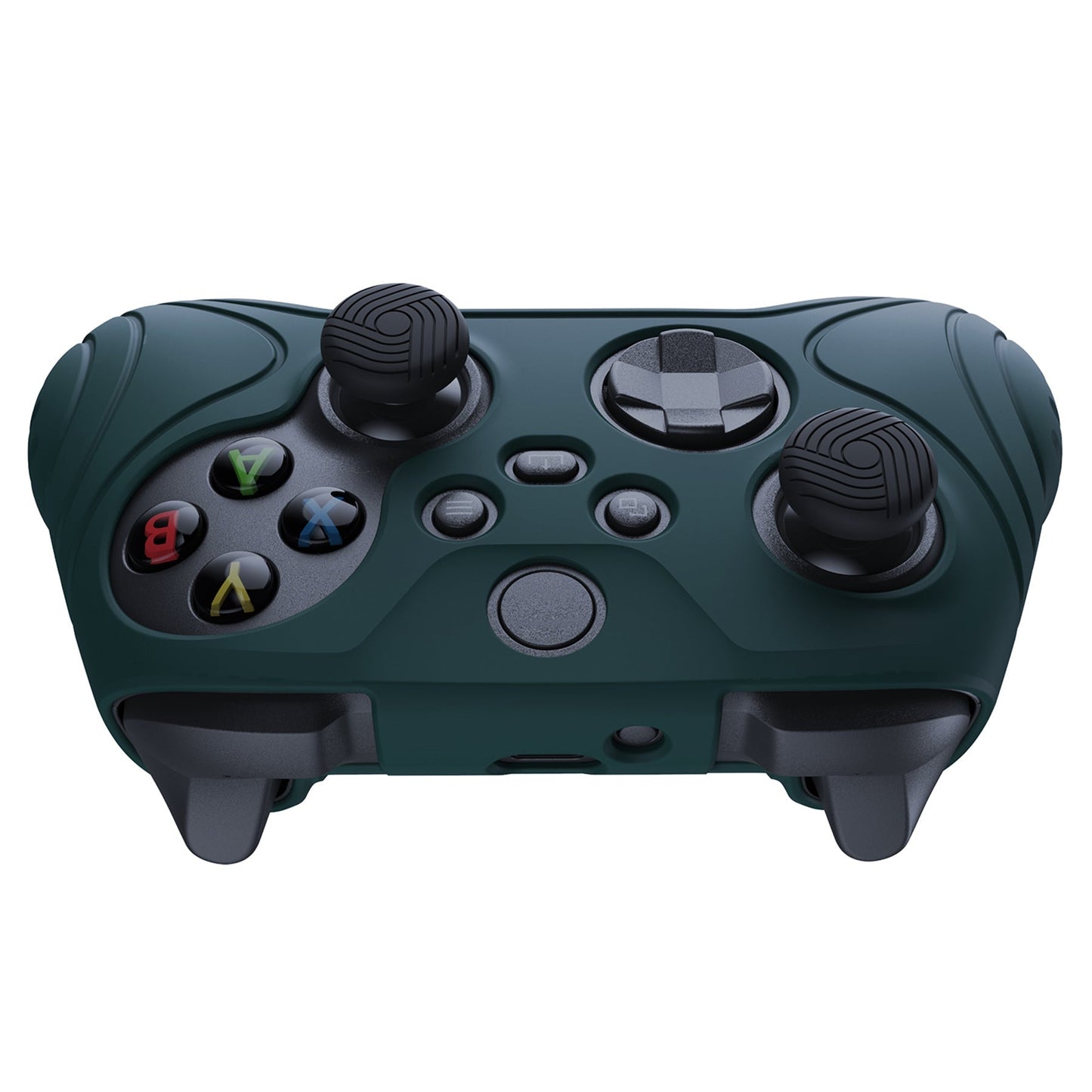 PlayVital Samurai Edition Racing Green Anti-slip Controller Grip Silicone Skin, Ergonomic Soft Rubber Protective Case Cover for Xbox Series S/X Controller with Black Thumb Stick Caps - WAX3004 PlayVital