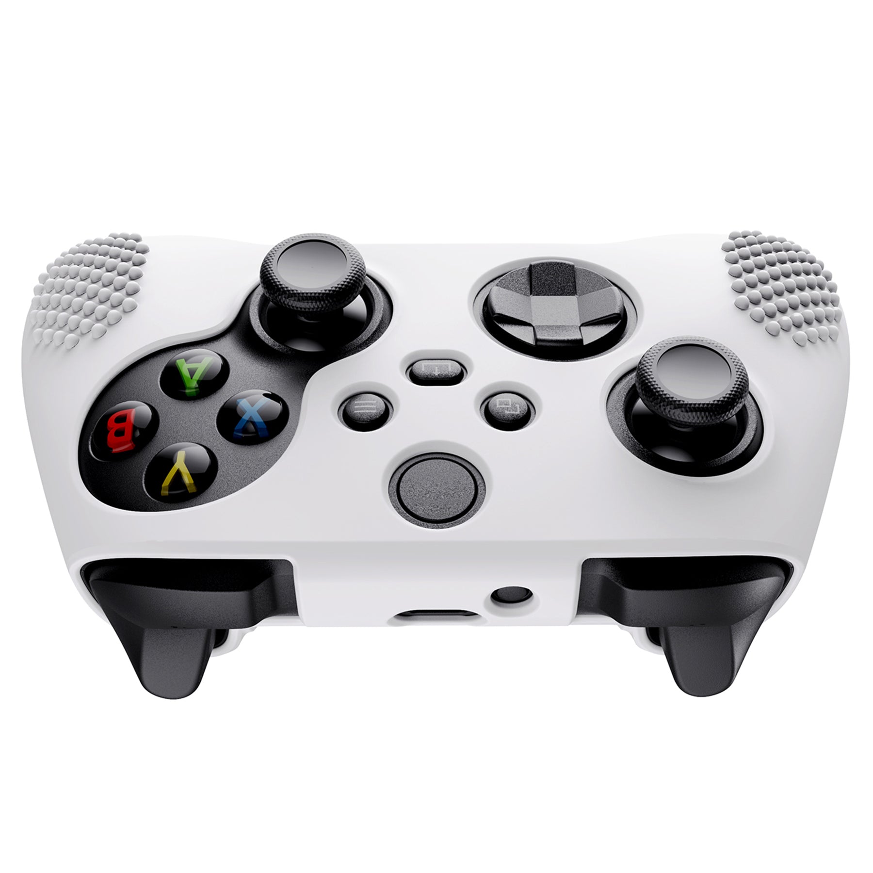 PlayVital White 3D Studded Edition Anti-slip Silicone Cover Skin for Xbox Series X Controller, Soft Rubber Case Protector for Xbox Series S Controller with 6 White Thumb Grip Caps - SDX3002 PlayVital