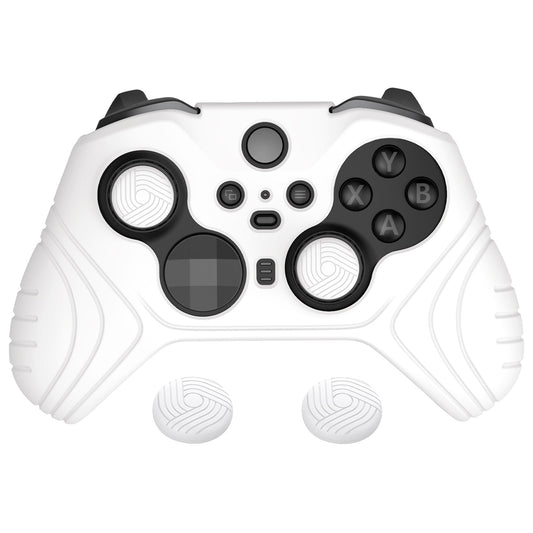 PlayVital Samurai Edition Anti Slip Silicone Case Cover for Xbox Elite Wireless Controller Series 2, Ergonomic Soft Rubber Skin Protector for Xbox Elite Series 2 with Thumb Grip Caps - White - XBE2M002 playvital