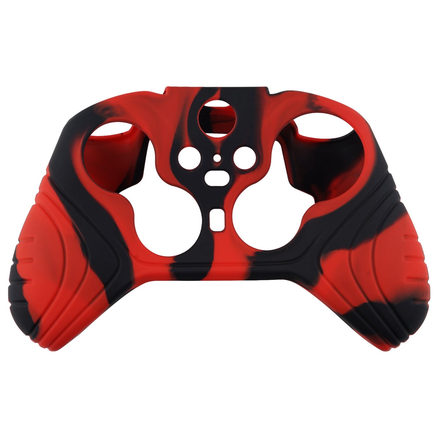 PlayVital Samurai Edition Anti Slip Silicone Case Cover for Xbox Elite Wireless Controller Series 2, Ergonomic Soft Rubber Skin Protector for Xbox Elite Series 2 with Thumb Grip Caps - Red & Black - XBE2M004 playvital