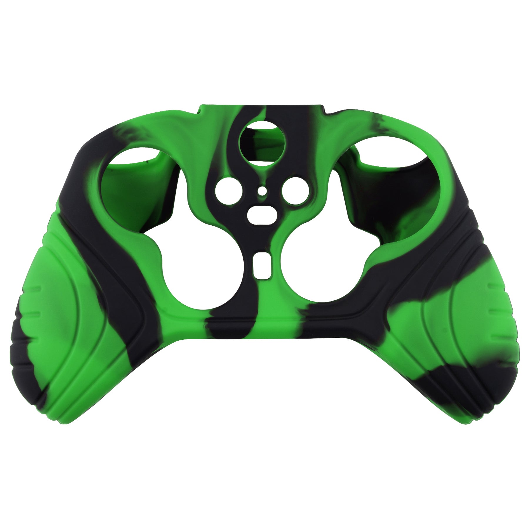 PlayVital Samurai Edition Anti Slip Silicone Case Cover for Xbox Elite Wireless Controller Series 2, Ergonomic Soft Rubber Skin Protector for Xbox Elite Series 2 with Thumb Grip Caps - Green & Black- XBE2M005 playvital