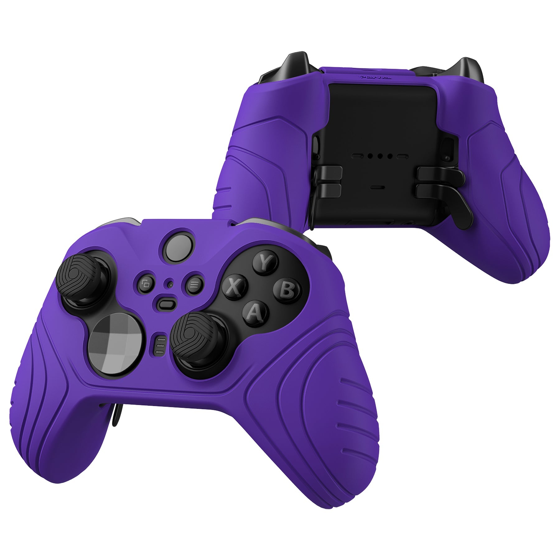 PlayVital Samurai Edition Anti Slip Silicone Case Cover for Xbox Elite Wireless Controller Series 2, Ergonomic Soft Rubber Skin Protector for Xbox Elite Series 2 with Thumb Grip Caps - Purple - XBE2M009 playvital