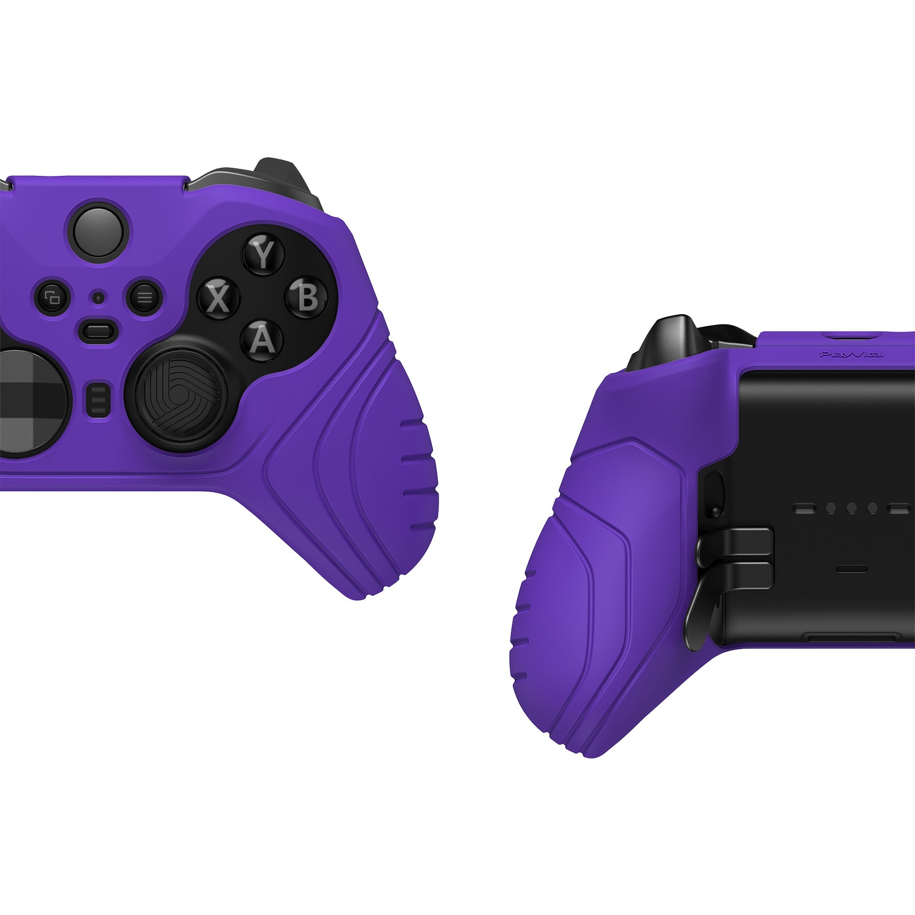 PlayVital Samurai Edition Anti Slip Silicone Case Cover for Xbox Elite Wireless Controller Series 2, Ergonomic Soft Rubber Skin Protector for Xbox Elite Series 2 with Thumb Grip Caps - Purple - XBE2M009 playvital