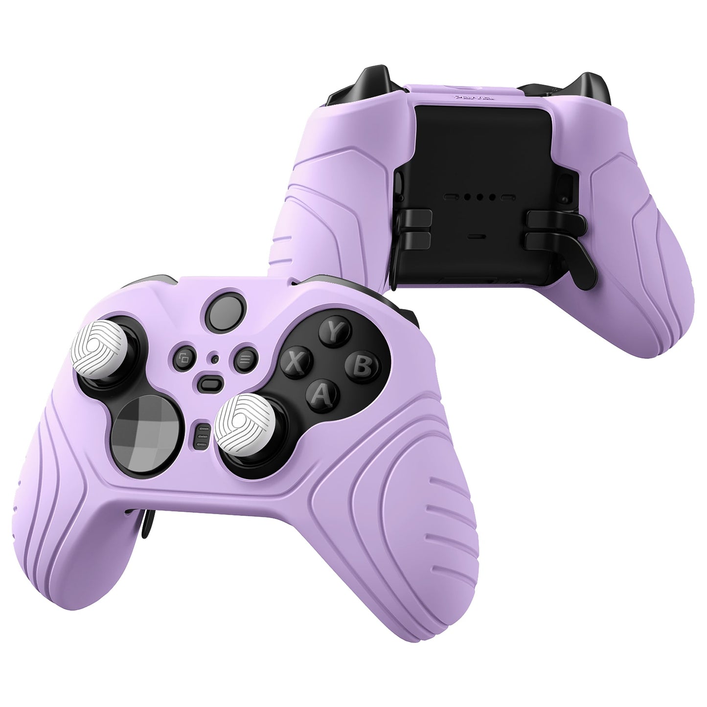 PlayVital Samurai Edition Anti Slip Silicone Case Cover for Xbox Elite Wireless Controller Series 2, Ergonomic Soft Rubber Skin Protector for Xbox Elite Series 2 with Thumb Grip Caps - Mauve Purple - XBE2M010 playvital