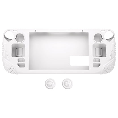 PlayVital Armor Series Protective Case for Steam Deck, Soft Cover Silicone Protector for Steam Deck with Back Button Enhancement Designed & Thumb Grips Caps - White - XFSDP002 PlayVital