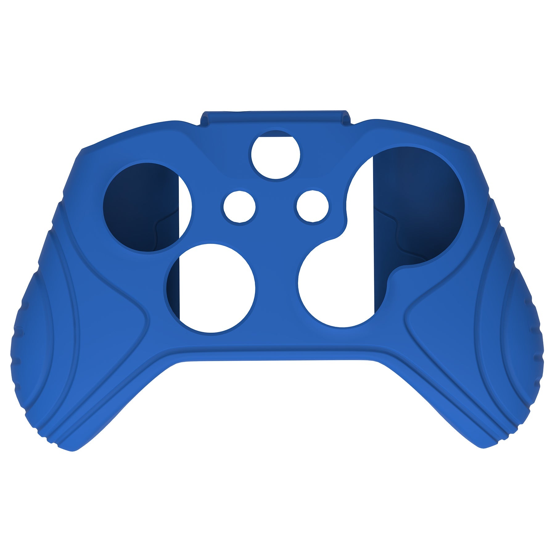 PlayVital Samurai Edition Blue Anti-Slip Controller Grip Silicone Skin for Xbox One X/S Controller, Ergonomic Soft Rubber Protective Case Cover for Xbox One S/X Controller with Black Thumb Stick Caps - XOQ039 playvital