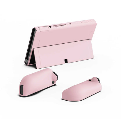 PlayVital ZealProtect Soft Protective Case for Switch OLED, Flexible Protector Joycon Grip Cover for Switch OLED with Thumb Grip Caps & ABXY Direction Button Caps - Cherry Blossoms Pink - XSOYM5002 playvital