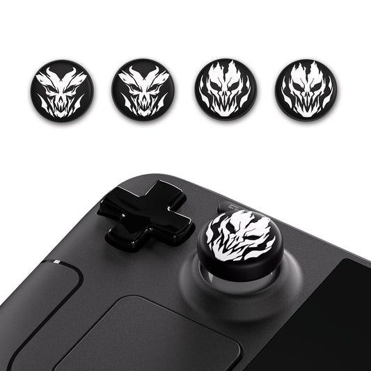 PlayVital Thumb Grip Caps for Steam Deck, Silicone Thumbsticks Grips Joystick Caps for Steam Deck - Fire Demons - YFSDM002 PlayVital