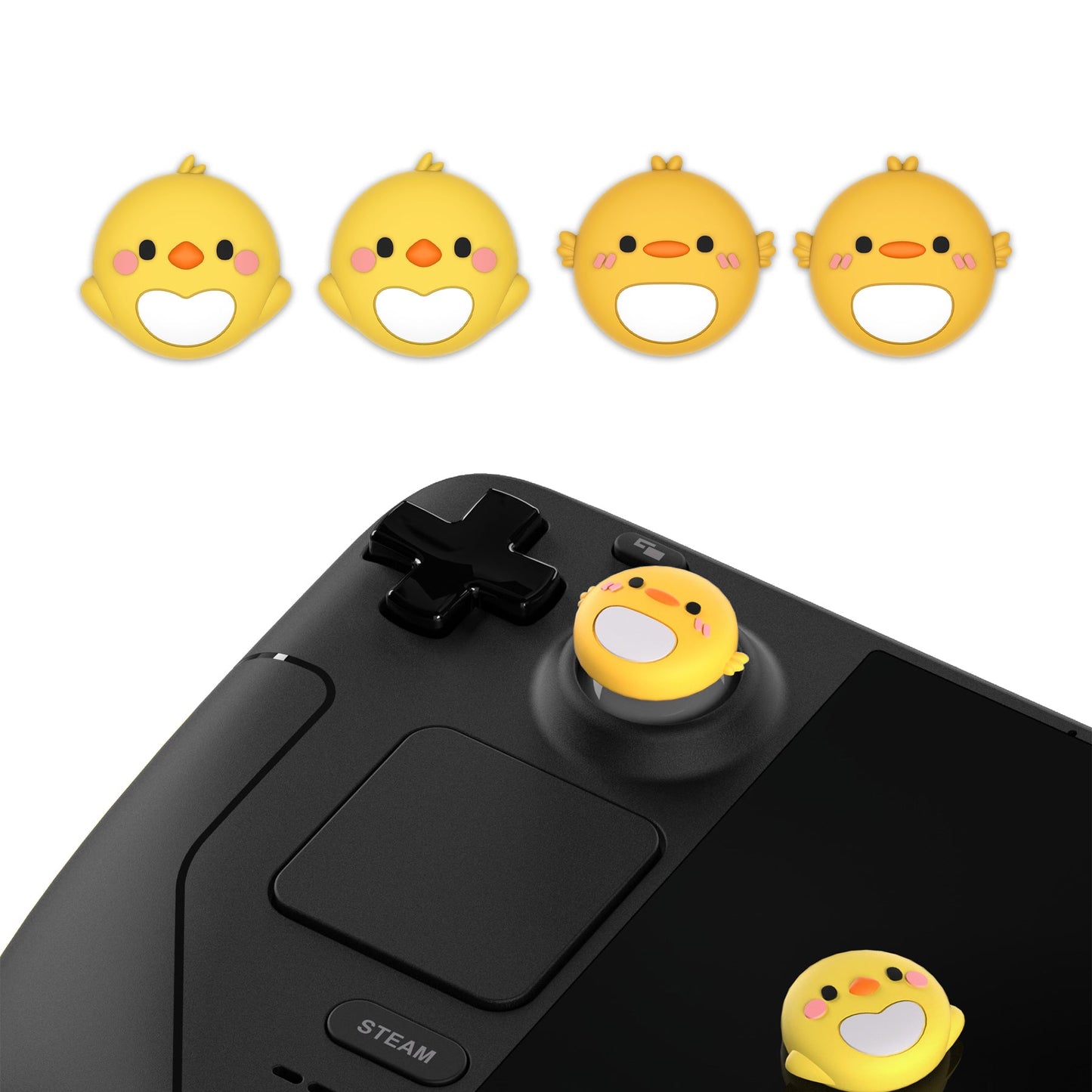 PlayVital Thumb Grip Caps for Steam Deck, Silicone Thumbsticks Grips Joystick Caps for Steam Deck - Parrot & Chick - YFSDM009 PlayVital