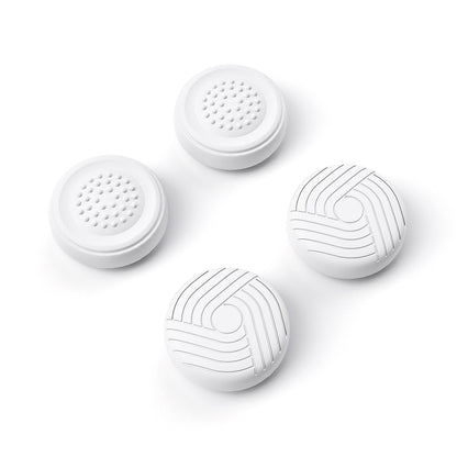 PlayVital White Thumb Grip Caps for Steam Deck, Silicone Thumbsticks Grips Joystick Caps for Steam Deck - Samurai & Guardian Edition - YFSDM014 PlayVital