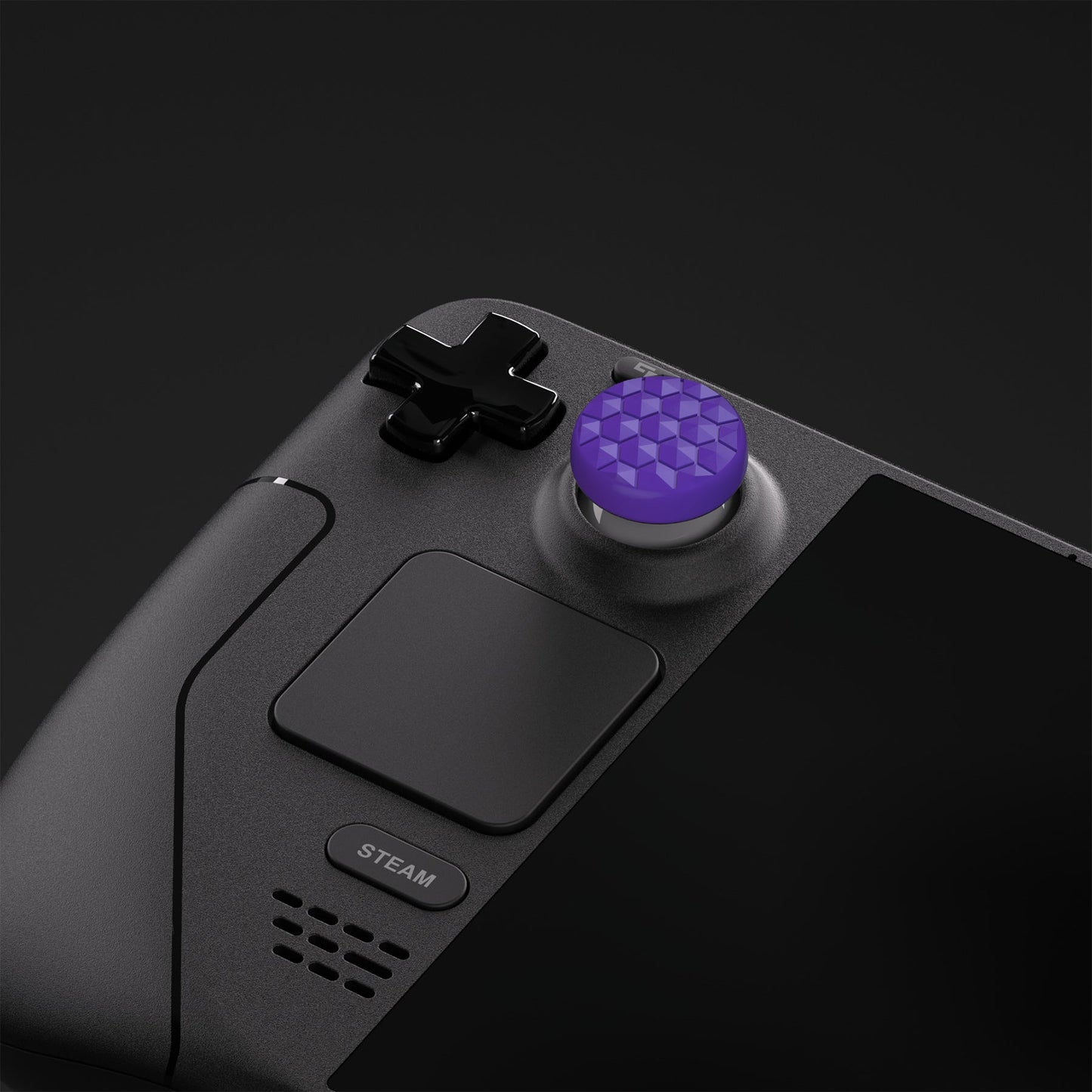 PlayVital Purple Thumb Grip Caps for Steam Deck, Silicone Thumbsticks Grips Joystick Caps for Steam Deck - Diamond Grain & Crack Bomb Design - YFSDM016 PlayVital