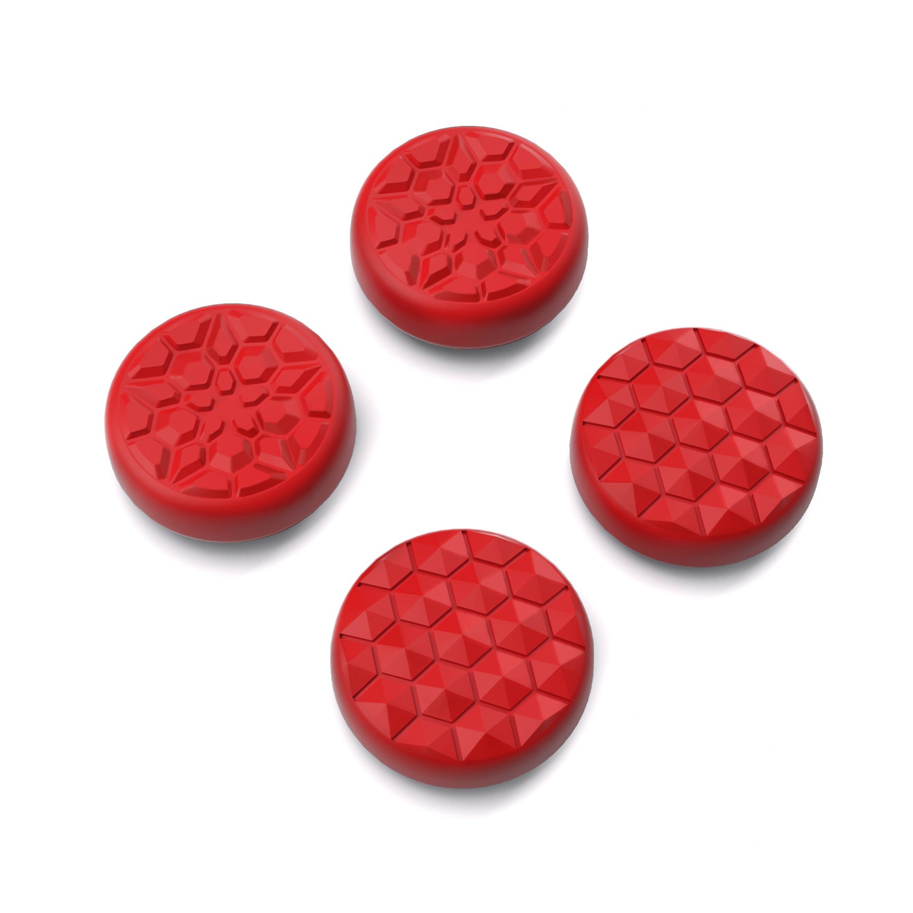 PlayVital Passion Red Thumb Grip Caps for Steam Deck, Silicone Thumbsticks Grips Joystick Caps for Steam Deck - Diamond Grain & Crack Bomb Design - YFSDM016 PlayVital