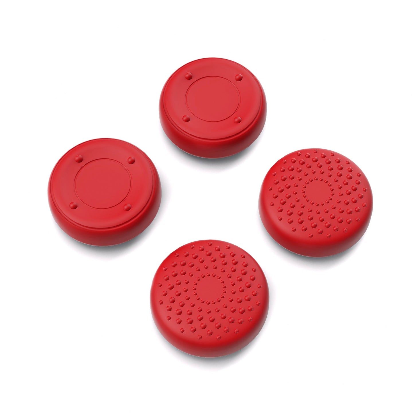 PlayVital Passion Red Thumb Grip Caps for Steam Deck, Silicone Thumbsticks Grips Joystick Caps for Steam Deck - Raised Dots & Studded Design - YFSDM019 PlayVital