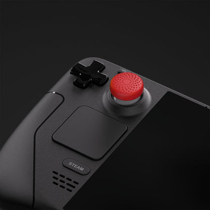 PlayVital Passion Red Thumb Grip Caps for Steam Deck, Silicone Thumbsticks Grips Joystick Caps for Steam Deck - Raised Dots & Studded Design - YFSDM019 PlayVital